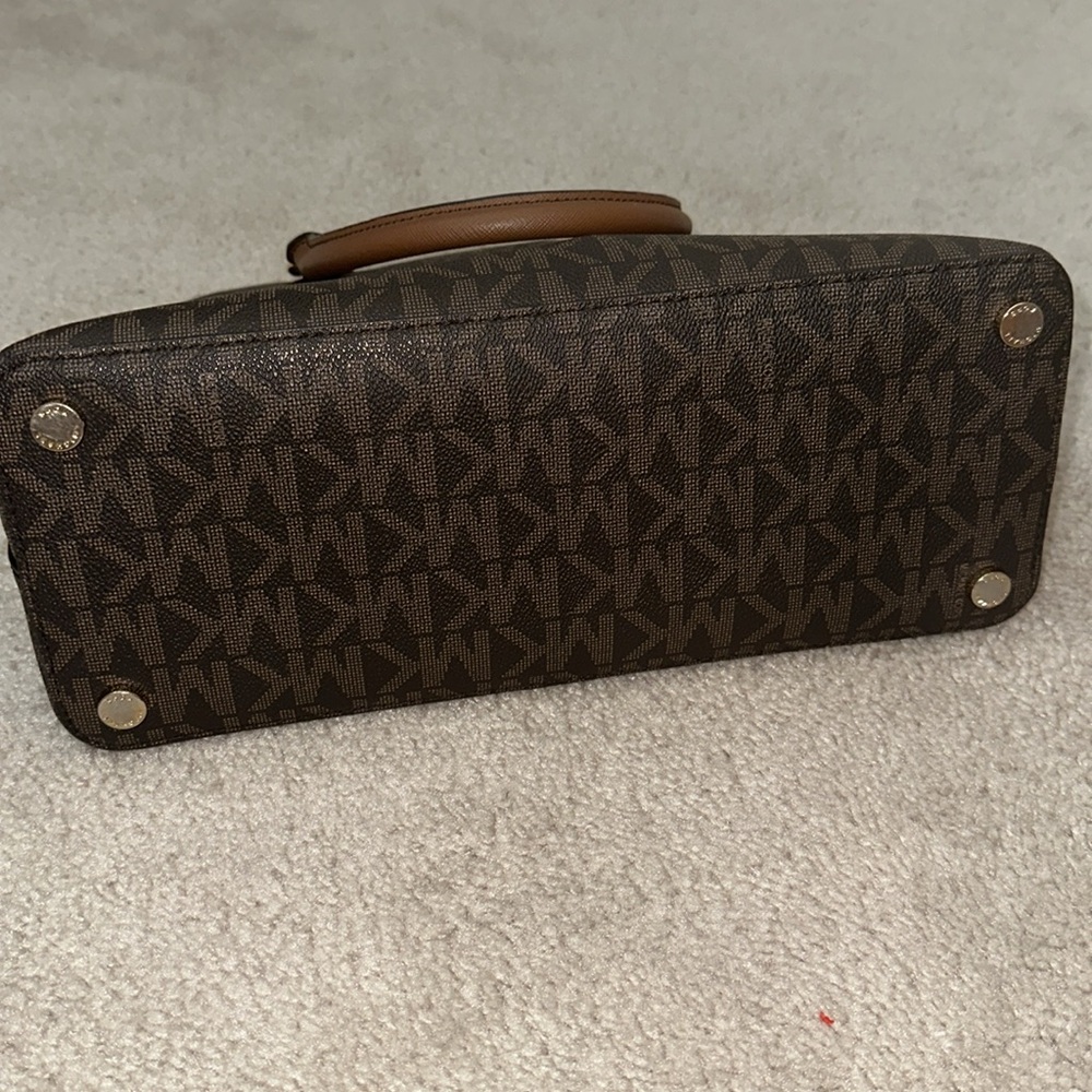 Michael KORS Signature Logo Brown Handbag Tote - Picture 5 of 9